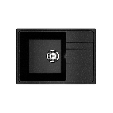 Мойка для кухни Ulgran Practik 60х42х19 см врезная с крылом искусственный камень черная оникс