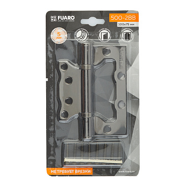 Петля Fuaro 500-2BB/BL бабочка универсальная неразъемная 100х2,5 мм черный глянец