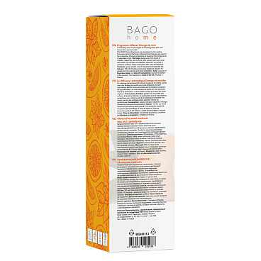 Аромадиффузор с палочками Bago home Апельсин с мятой 100 мл