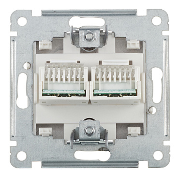 Розетка компьютерная Hegel Master встраиваемая черная 2хRJ45 (РСКК-440-08)