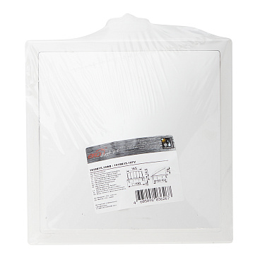 Выход вентиляционный настенный Era с обратным клапаном и с фланцем пластиковый 190х190 мм d150/160 мм