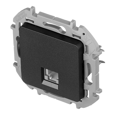 Розетка телефонная Legrand Inspiria встраиваемая антрацит RJ11 (673823)