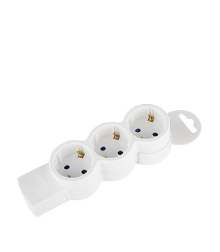 Колодка электрическая 3 розетки Duwi 16 А 230 В 3,68 кВт белая (32017 5)