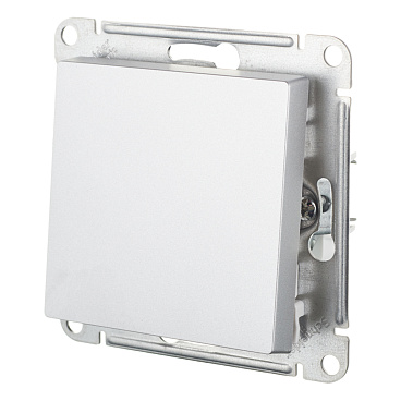 Выключатель Systeme Electric AtlasDesign одноклавишный встраиваемый алюминий (ATN000311)