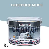 Антисептик Акватекс Сканди кроющий декоративный для дерева северное море 9 л