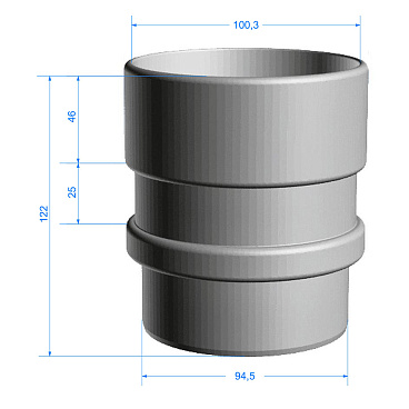 Муфта водосточной трубы Docke Lux пластиковая соединительная d100 мм шоколад RAL 8019