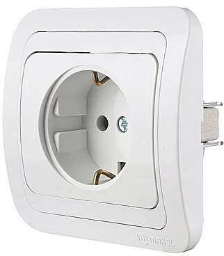 Розетка Makel Mimoza встраиваемая белая керамика (12008)