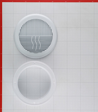 Решетка вентиляционная пластиковая торцевая Era РПКФ d164 мм с фланцем d125 мм белая