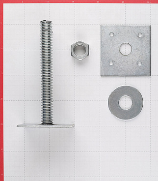 Анкер регулировочный оцинкованный М24 h200 100х100х4 мм