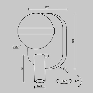 Настенный светильник (бра) Maytoni MOD441WL-L8BS3K