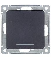 Выключатель Hegel Master одноклавишный встраиваемый черный с подсветкой (ВС10-412-08)