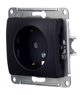 Розетка Systeme Electric Glossa встраиваемая антрацит (GSL000743)