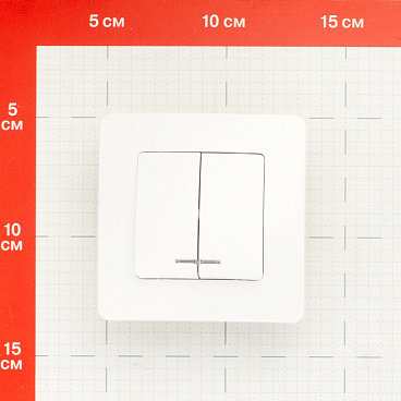 Выключатель Systeme Electric Blanca двухклавишный встраиваемый белый с подсветкой (BLNVS010511)