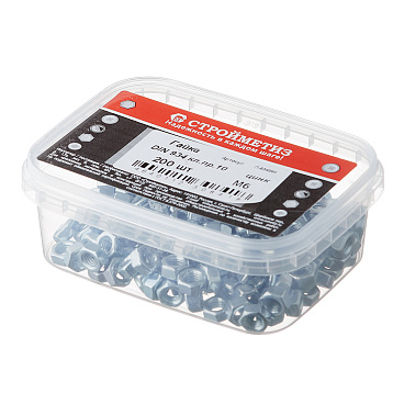 Гайка шестигранная оцинкованная М6 DIN 934 10 (200 шт.)