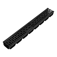 Лоток водоотводный пластиковый 1000х125х70 мм Standartpark Spark 2 с чугунной решеткой класс А15 (88031)