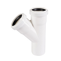 Тройник Ostendorf HTEA d50 мм 45° пластиковый белый для внутренней канализации
