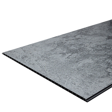 Панель ПВХ 375х2600х8 мм Venta бесшовная офсет камея черное серебро 0,975 кв.м