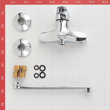 Смеситель для ванны Lavelly Fluent хром однорычажный с длинным изливом без лейки (672202)