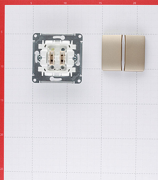 Выключатель Systeme Electric Glossa двухклавишный встраиваемый титан (GSL000451)