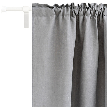 Штора лен темно-серая 145х300 см Rusby Лен (ТТ-00259489)