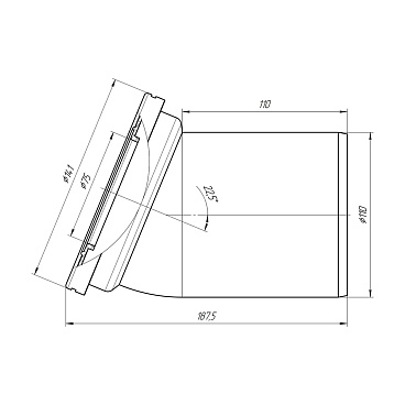 Отвод для унитаза АНИ пласт d110 мм 22,5° пластиковый переходной для унитаза (W2220)