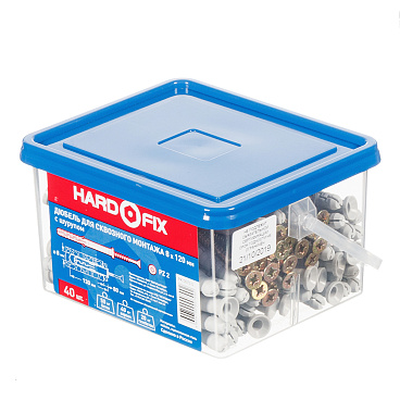 Дюбель распорный Hard-Fix PNDS 8x120 мм нейлон с шурупом для сквозного монтажа (40 шт.)