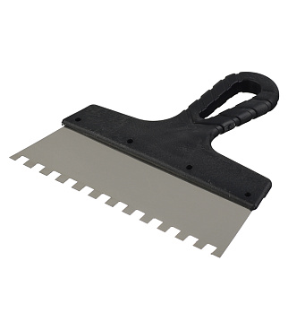 Шпатель зубчатый 200х8 мм с пластиковой ручкой (109446)