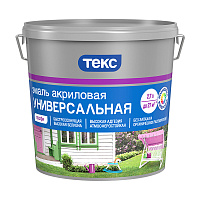 Эмаль универсальная акриловая Текс Профи основа А белая глянцевая 2,7 л