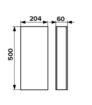 Воздуховод плоский пластиковый 60х204 мм 0,5 м