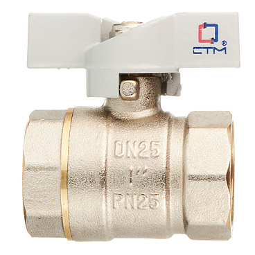 Кран шаровой латунный СТМ 1 ВР(г) х 1 ВР(г) бабочка прямой