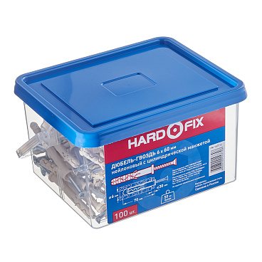 Дюбель-гвоздь Hard-Fix 6x60 мм цилиндрическая манжета нейлон (100 шт.)