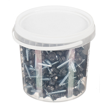 Саморезы кровельные с буром 35х4,8 мм металл-дерево графитовый серый RAL 7024 Daxmer (250 шт.)