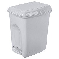 Контейнер для мусора БытПласт с крышкой 7 л пластик серый с педалью