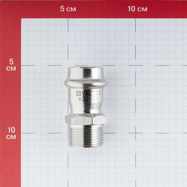 Соединитель VALTEC (VTi.901.I.002205) 22 мм х 3/4 НР(ш) нержавеющая сталь