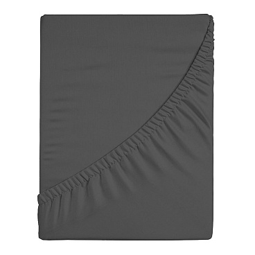 Простыня на резинке 180х200х25 см перкаль графит Василиса Idea