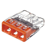 Клемма на 3 провода Wago 0,5-2,5 кв.мм самозажимная без пасты (100 шт.) (2273-203/2666)