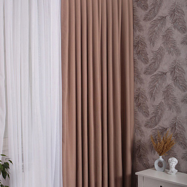 Штора микроблэкаут бежевая 200х270 см Mona Liza Monocolor (МЛ706/19/Е200)