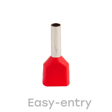 Наконечник штыревой втулочный изолированный EKF PROxima НШВИ-2 8 мм х 1 кв. мм двойной (50 шт.)