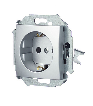 Розетка Simon 15 встраиваемая алюминий (1591432-033)