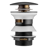 Донный клапан Swedbe клик-клак 1 1/4 черный матовый (0004)