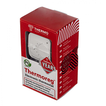 Терморегулятор механический для теплого пола Thermoreg TI-200 белый