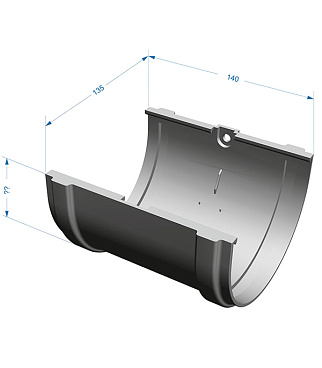 Соединение желоба Docke Premium пластиковое d120 мм графитовый серый RAL 7024