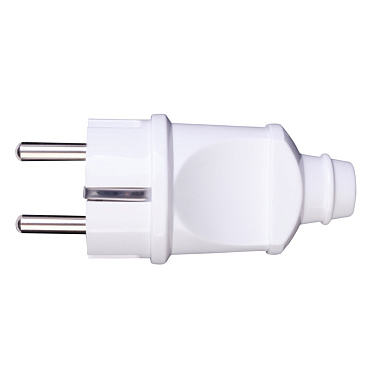 Вилка прямая с заземлением 16 А 250 В Duwi белая (30465 4)