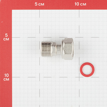 Полусгон Valtec 1/2 ВР(г) х 1/2 НР(ш) с накидной гайкой латунный (VTr.613.N.0404)