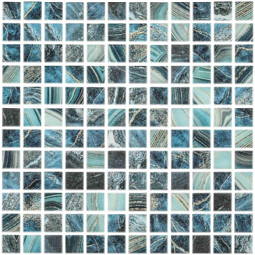Мозаика Vidrepur Nature Royal голубая стеклянная 317х317х4 мм глянцевая