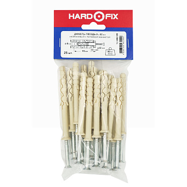 Дюбель-гвоздь Hard-Fix 8x80 мм потайная манжета нейлон (25 шт.)