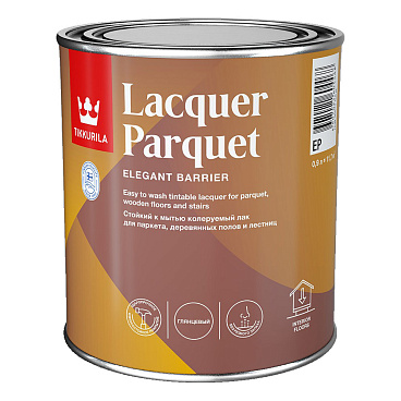 Лак алкидно-уретановый паркетный Tikkurila/Tikkivala Lacquer Parquet глянцевый бесцветный 0,9 л