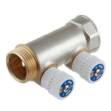 Коллектор Stout 1 ВР(г) х 2 выхода 3/4 НР(ш) ЕК х 1 НР(ш) (SMB 6851 013402)