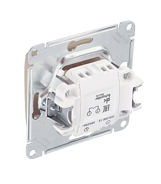 Выключатель Systeme Electric Glossa одноклавишный встраиваемый титан с подсветкой (GSL000413)