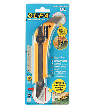 Нож строительный Olfa 18 мм с ломающимся лезвием пластиковый корпус для ковровых покрытий
